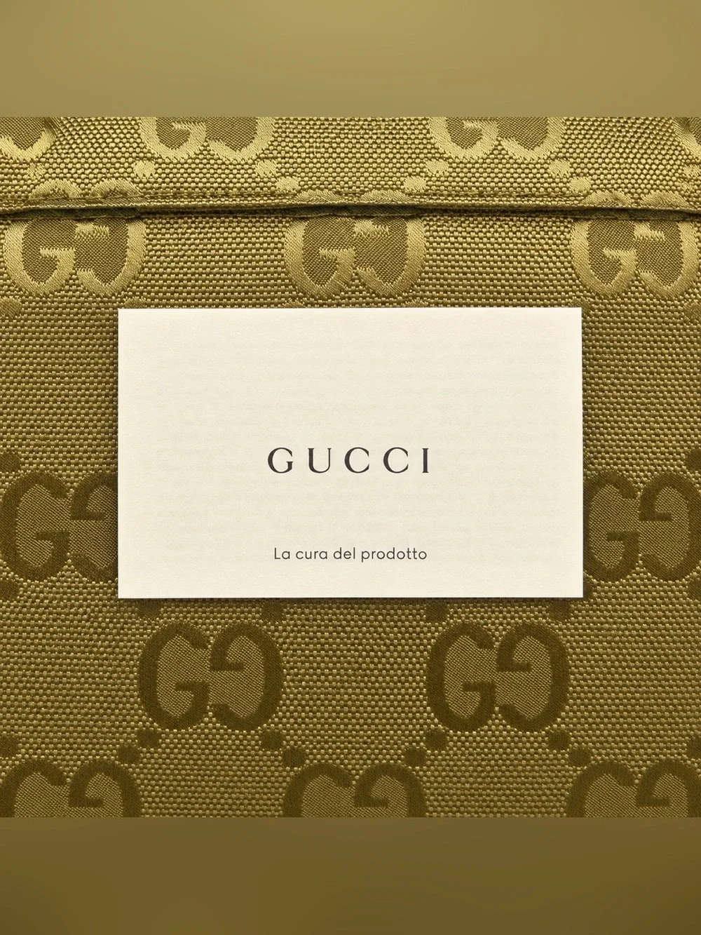Gucci Olive Green Monogram Crossbody Belt Bag with Black Trim